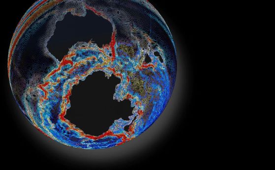 Моделна симулация на Антарктическото циркумполярно течение, което е започнало да се формира преди около 34 милиона години