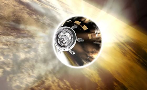 космическият кораб над земната атмосфера