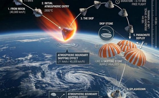 Изнфографика на операцията по завръщането на Артемис 2.