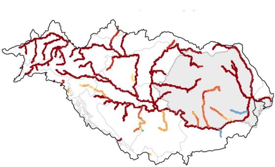 Карта на хидрологичната обстановка в басейна на река Дунав