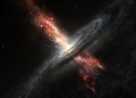Художествено изображение на звезди, родени от ветрове от свръхмасивни черни дупки