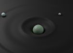 3D дигитална илюстрация на гравитационен кладенец, която визуално демонстрира как тежка маса огъва и изкривява тъканта на пространство-времето