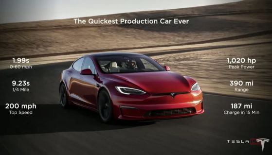 Tesla представи електромобила Model S Plaid, който се ускорява от 0 до 100 км/ч за 1,9 секунди и има пробег 628 км