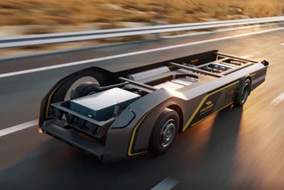 Gaussin's skateboard for hydrogen trucks promises 500-mile range