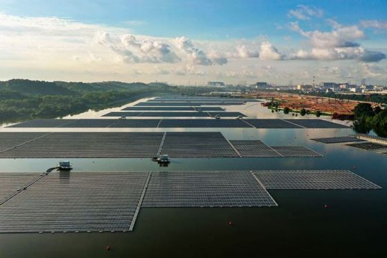 Singapore's first large-scale solar floating farm opens at Tengeh Reservoir