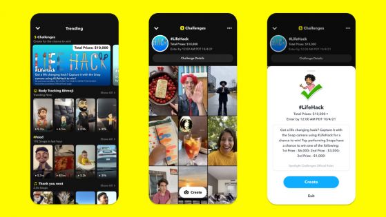 Snapchat добавя метод за монетизация чрез предизвикателства