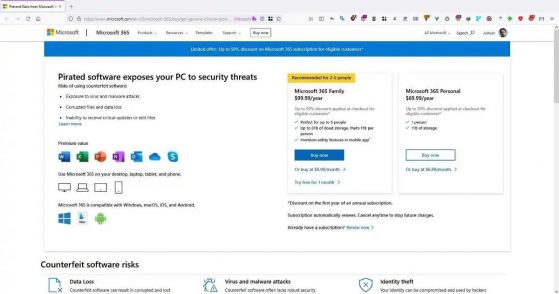Microsoft започна борба с пиратството чрез отстъпки за използването на Microsoft 365