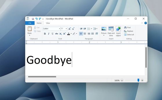 Microsoft обяви края на текстовия редактор WordPad