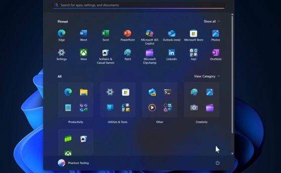 Новото "Старт" меню в Windows 11 - по-голямо и персонализирано