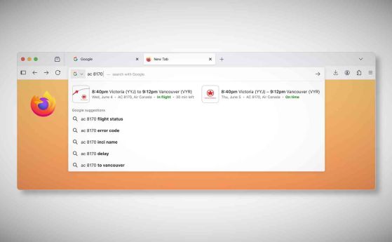Firefox ще показва резултатите от търсенето директно в адресната лента