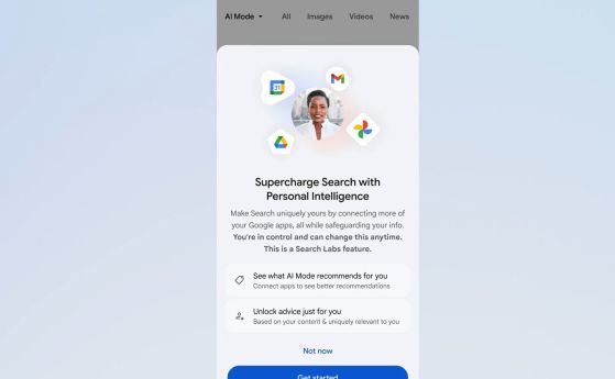 Google добавя Gmail и Photos към AI Mode