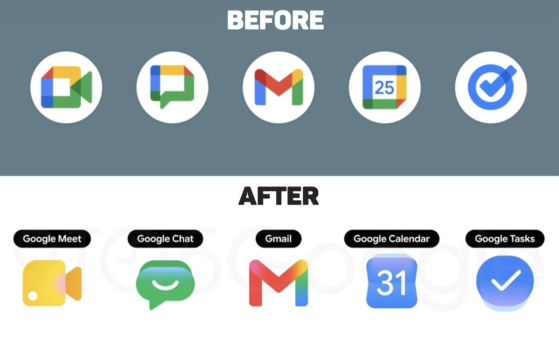 Новият градиентен дизайн на иконите на Google се появява във все повече приложения