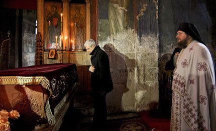 Борис Тадич на посещение в манастира Високи Дечани Снимка:БГНЕС