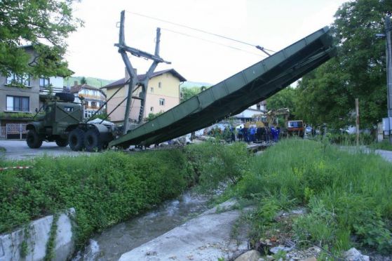 Временният мост във Владая. Снимка: МО