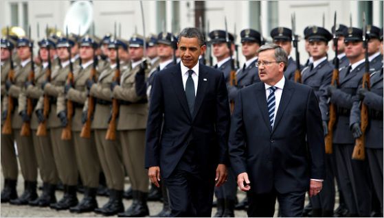 Обама и полският президент Коморовски, Снимка: http://www.nytimes.com