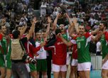 Секунди след победата на волейболния отбор на България над Египет. Снимка: БГНЕС
