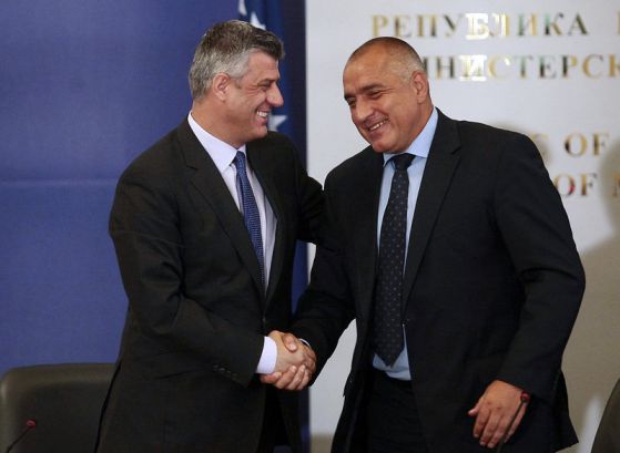 Бойко радушно посрещна албанския премиер Хашим Тачи. Снимка: БГНЕС