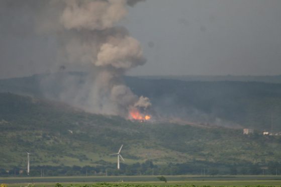 Взрива край Петолъчката. Снимка: БГНЕС