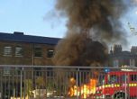 Пожар в Олимпийското село в Лондон (видео)