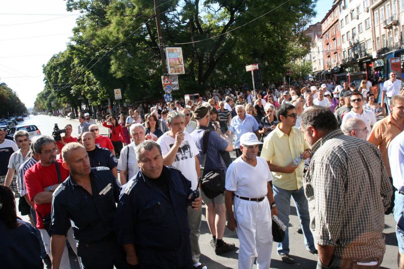 Вчерашният протест срещу Синята зона в София.  Снимка: Сергей Антонов