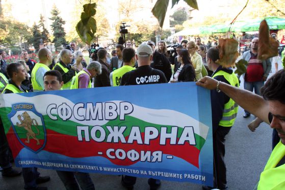 Протестът на полицаите в София. Снимка: Сергей Антонов