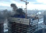 Небостъргач се запали в Москва (видео)