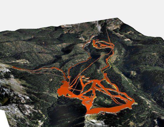 Триизмерна карта на изсечените гори в Пирин