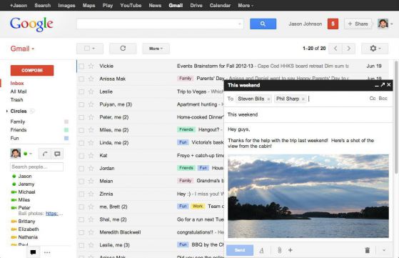 Gmail  с нов ъпдейт