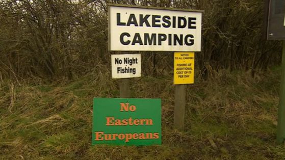 Британец забрани на източноевропейци да влизат в рибарника му. Снимка: BBC