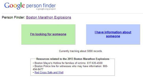 google помага на пострадали от експлозиите в Бостън