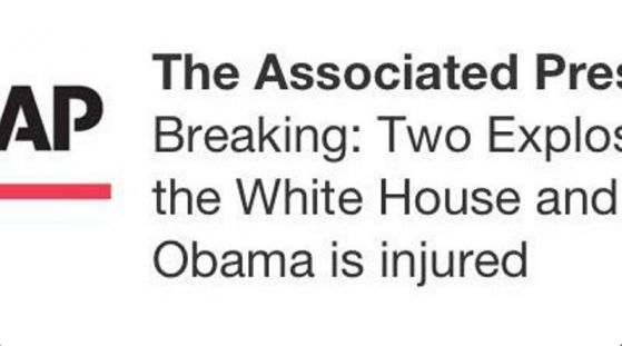 Лъжливото съобщение в Туитър акаунта на агенция AP.