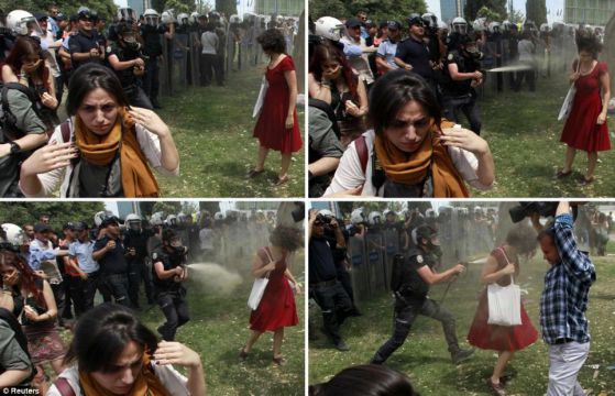 Джейда - жената в червено от турския бунт (снимки)