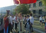 Гологърдата Свобода поведе шествието на 30-ия ден от протестите. Снимка: Владимир Йончев