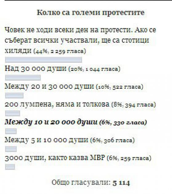 Колко са големи протестите. Резултати от анкета 