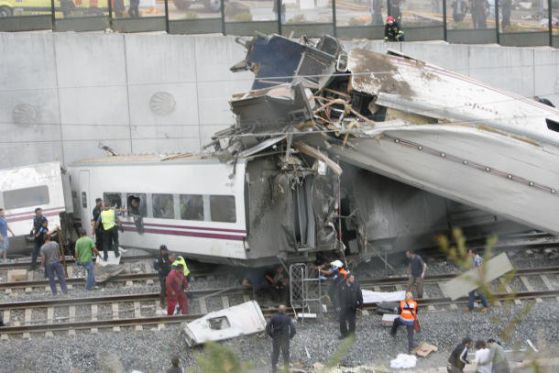 Мястото на влаковата катастрофа в Испания Снимка: El Pais