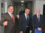 Председателят на ГОРД Слави Бинев със съпредседателите на НФСБ Валери Симеонов и Данчо Хаджиев. Снимка: Булфото