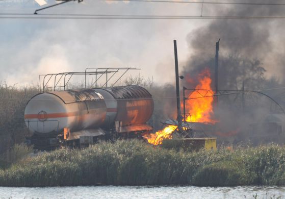 Експлозия на цистерна край Езерово, Снимка: Булфото
