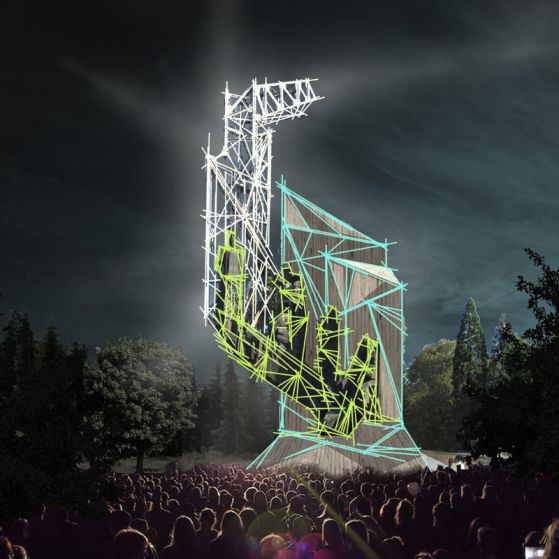 3D светлинно шоу върху паметника пред НДК (видео)