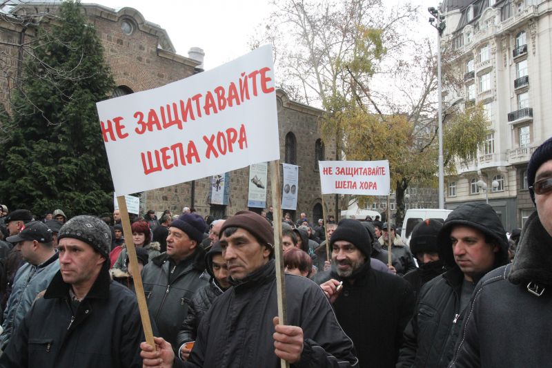 Протест срещу намерението на Плевнелиев да наложи вето върху таксата от 20% върху приходите на слънчеви и вятърни централи.