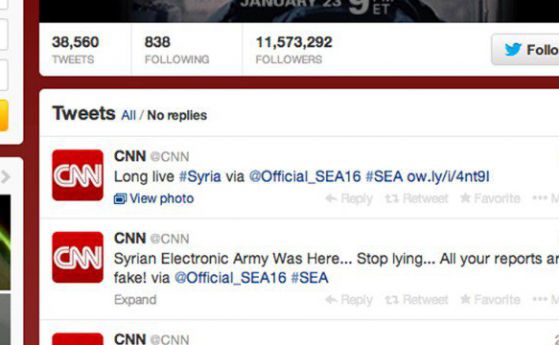 Сирийски хакери блокираха акаунти на CNN 
