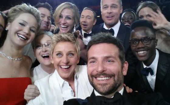 Звездна снимка от Оскарите счупи рекорд на Twitter за споделяния