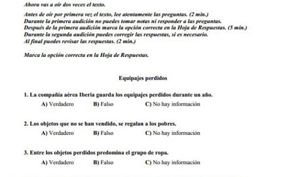Тестът по испански от матурата и верните отговори