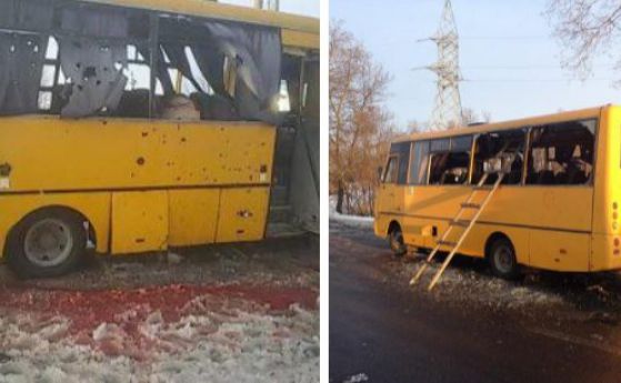 10 убити при нападение над автобус в Донецк  