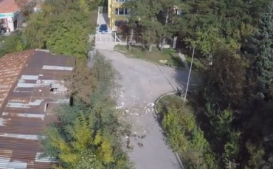Мястото на атентата срещу Алексей Петров от птичи поглед (видео)