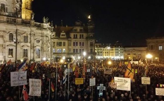 Националисти протестираха в Дрезден срещу политиката към имигрантите