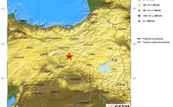 Епицентърът на земетресението с манитуд 5.4 в Турция