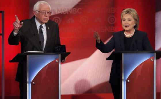 Клинтън и Сандърс втвърдиха тона в първия си дебат от кандидат-президентската кампания