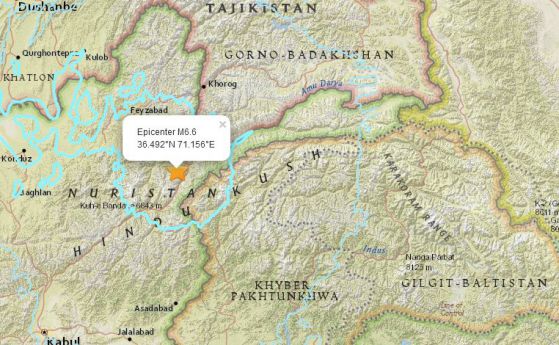 Земетресение от 6,6 по Рихтер разтърси Кабул, Исламабад и Делхи