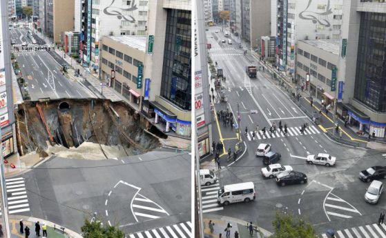 Японци ремонтираха пропаднал булевард за два дни