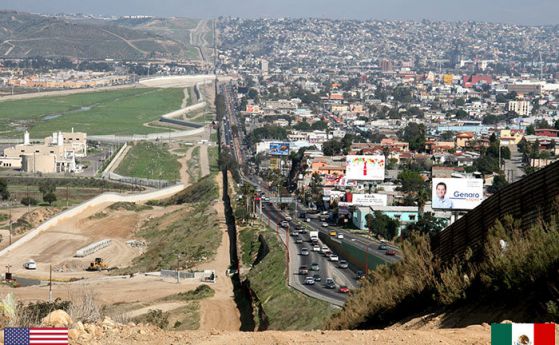 Мексикански депутат се изкачи върху оградата със САЩ срещу стената на Тръмп